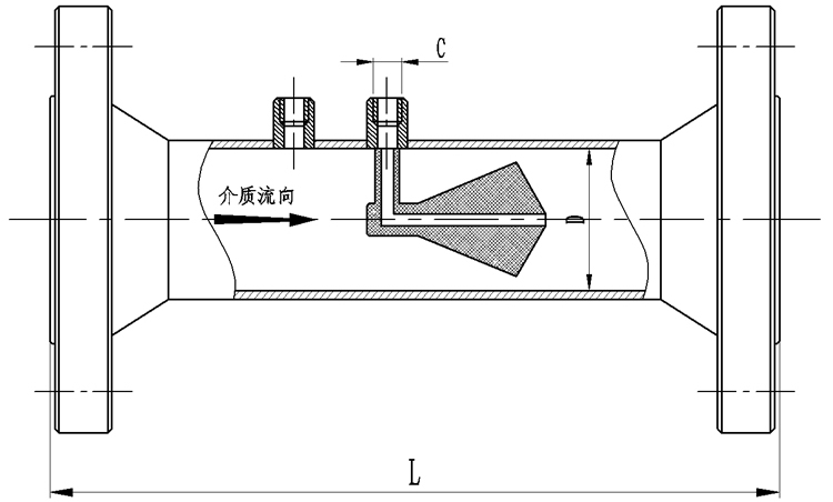 V錐流量計產(chǎn)品外形尺寸