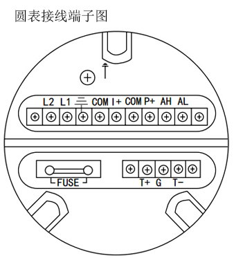 智能電磁流量計(jì)圓表接線端子圖